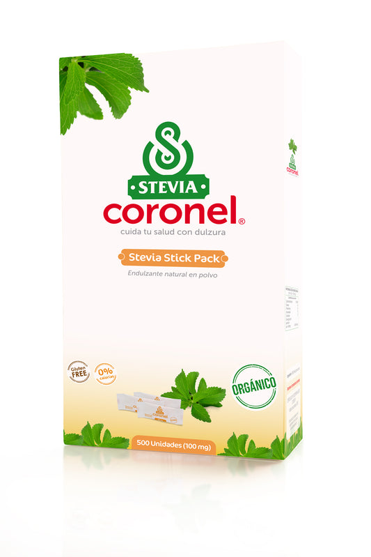 Stevia Coronel Linea pura y orgánica- Stick pack 500und