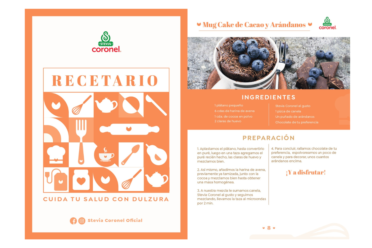 MUG CAKE DE CACAO Y ARÁNDANOS