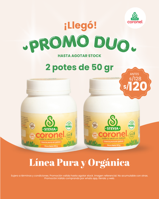 Pack Duo 2 potes de stevia de 50gr