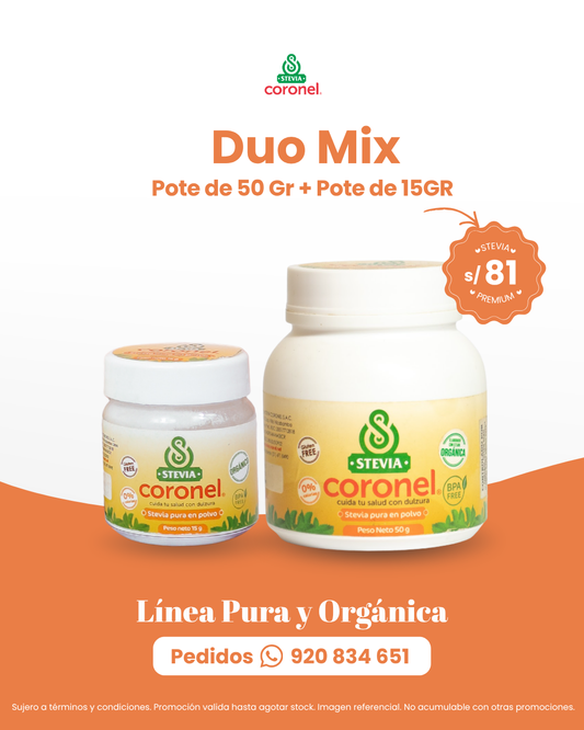 Duo mix pote 50 gr + Pote 15 gr Línea Orgánica