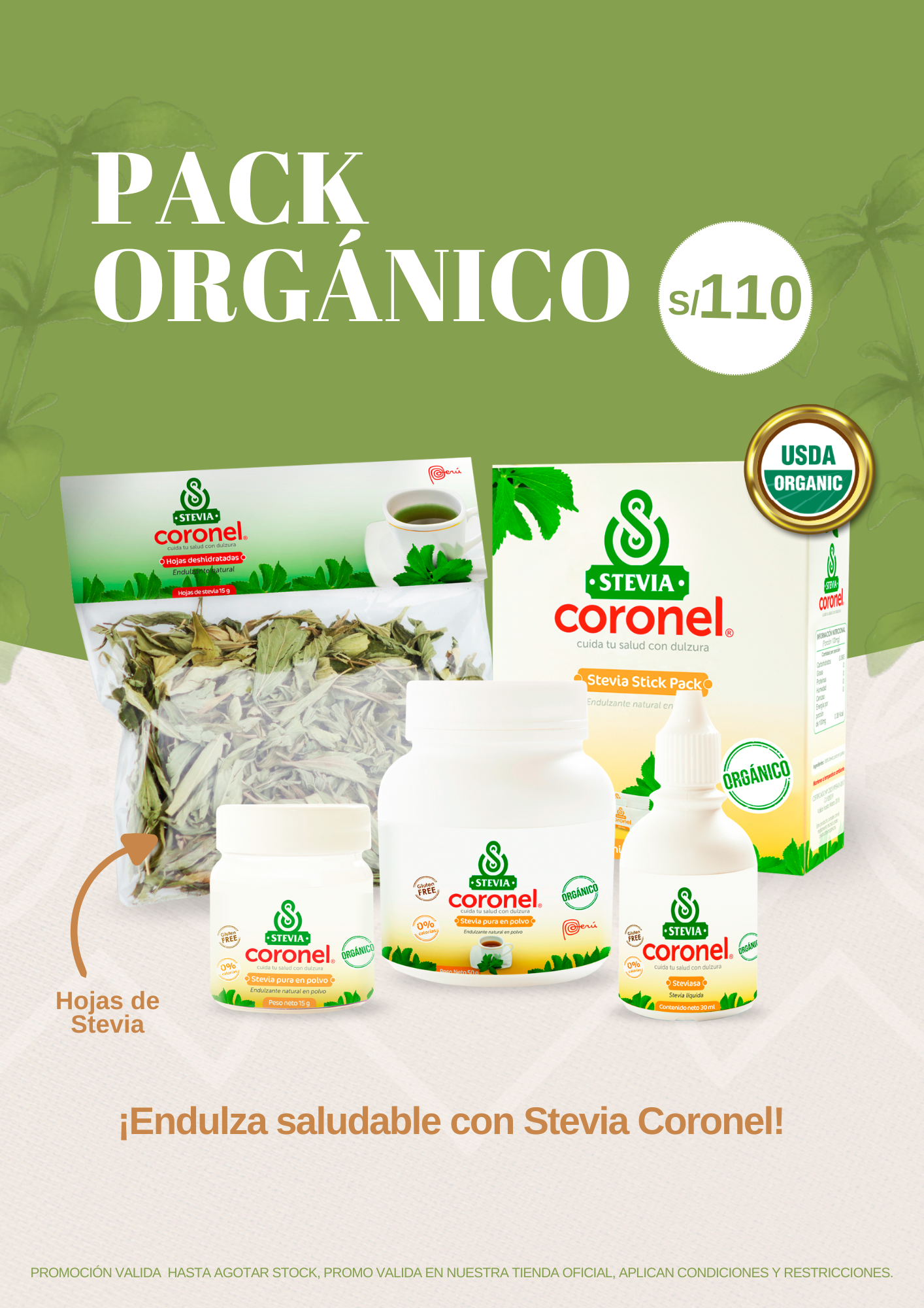 Stevia Coronel Promoción Pack Orgánico
