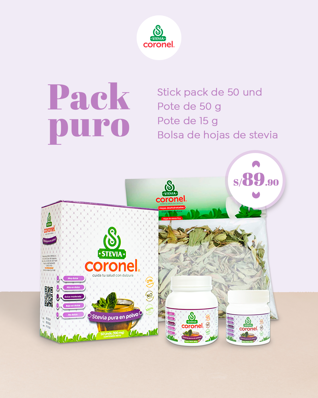 Stevia Coronel - Promoción Pack Puro