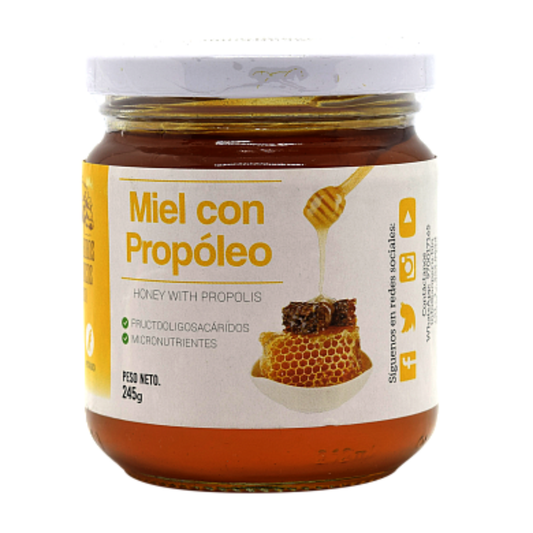 MIEL CON PROPÓLEO 245 G - ALGARROBOS ORGÁNICOS